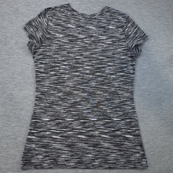 Energy Zone Womens Small Speed-Dri Black Gray Striped V-Neck Activewear T-Shirt - Picture 10 of 14